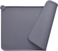 Silicone Dog & Cat Feeding Mat – Waterproof Non-Slip Pet Food Mat for Bowls, Protects Floors, 18.5" x 11.8", Grey