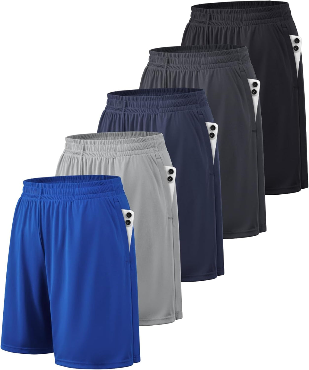 Men's Athletic Shorts with Pockets – Quick Dry Lightweight Gym, Running & Training Shorts with Elastic Waist