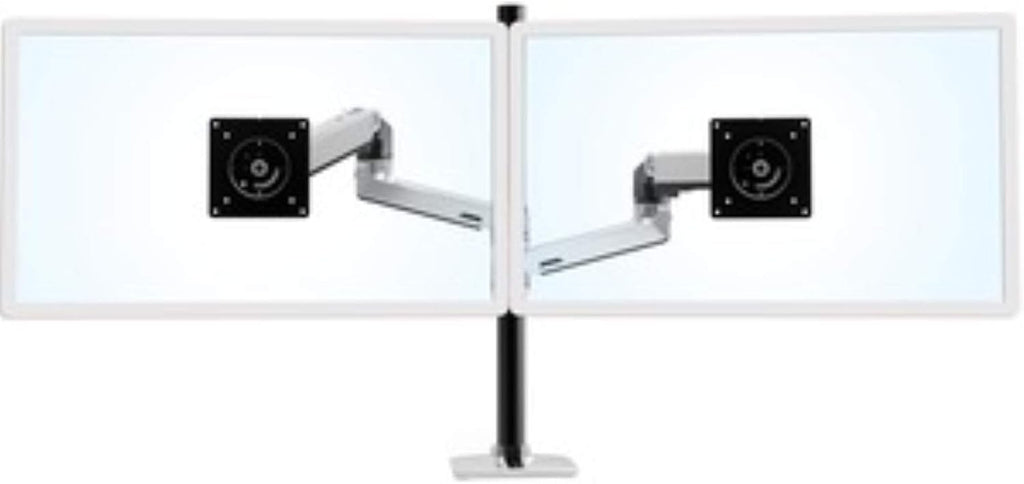 Ergotron – LX Vertical Stacking Dual Monitor Arm, VESA Desk Mount – for 2 Monitors up to 40 Inches, 7 to 22 Lbs Each – Tall Pole, Polished Aluminum