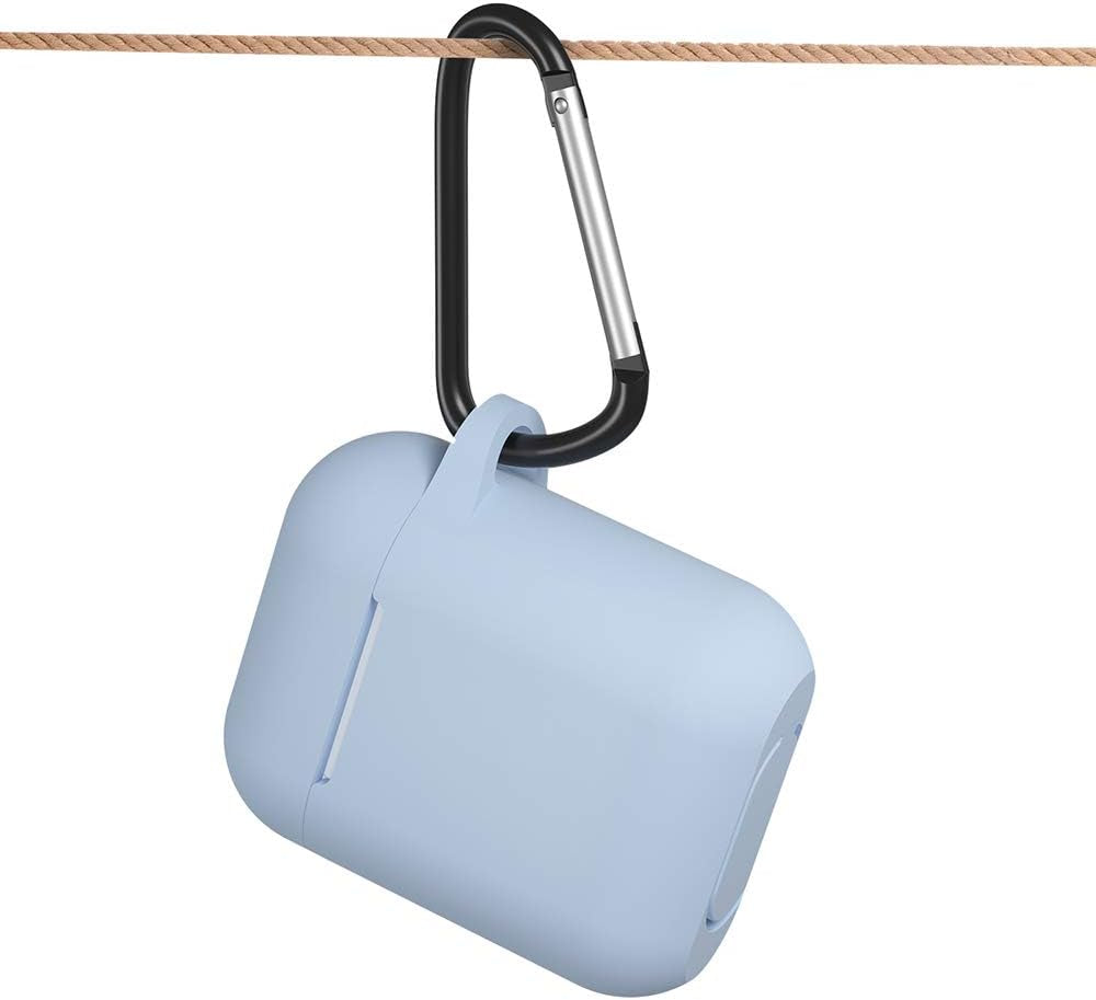 Silicone Case Compatible with Apple Airpods 1&2 Wireless and Wired Charging Case(Front LED Visible),Denim Blue