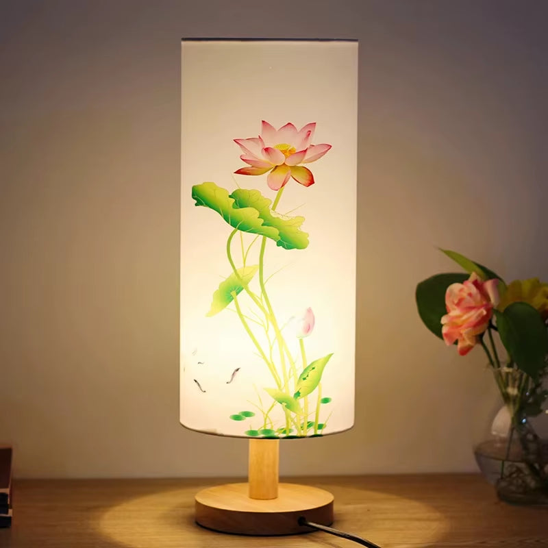 Modern Chinese Style Table Lamp, Warm LED Bedside Lamp for Bedroom, Creative Oriental Nightstand Light, Decorative Desk Lamp for Living Room & Home Décor