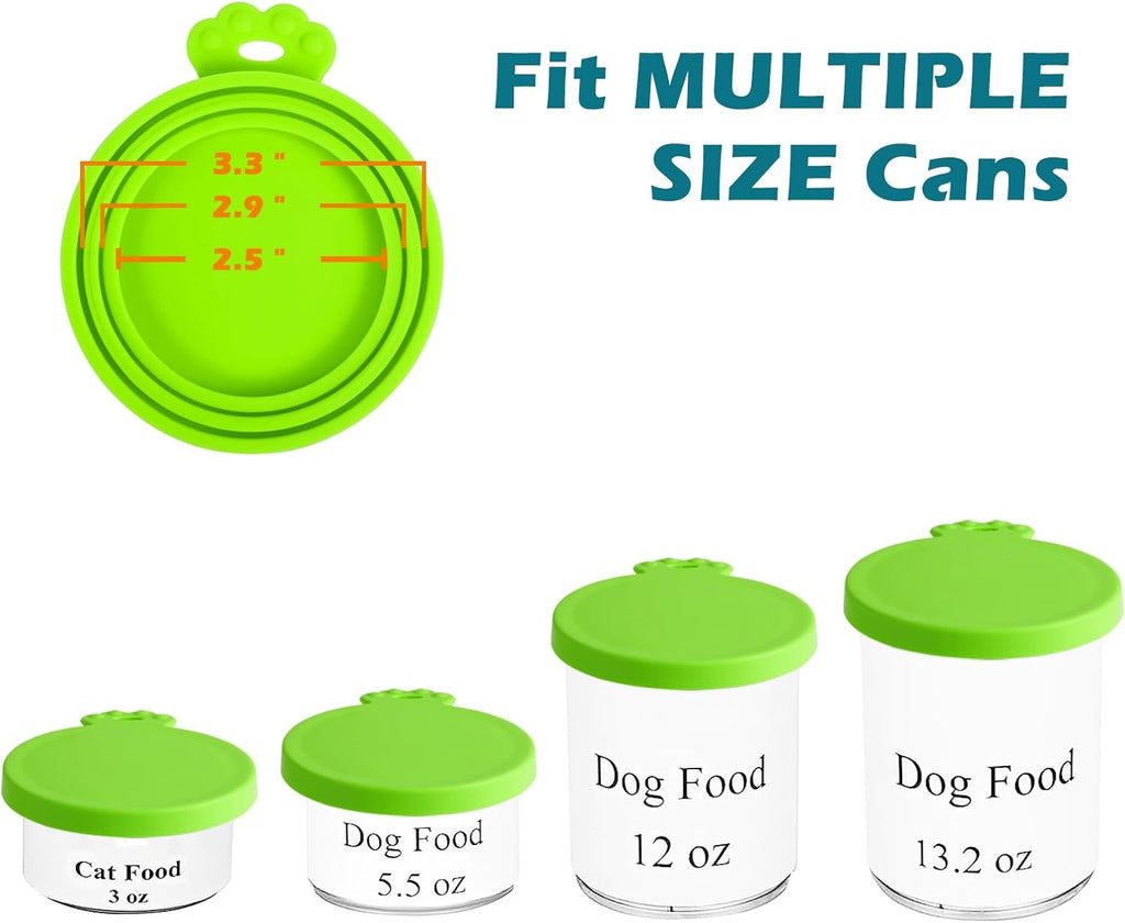 5-Pack Silicone Pet Food Can Covers – Universal Lids for Dog & Cat Food Cans, Fits 3 Standard Sizes, BPA-Free & Dishwasher Safe