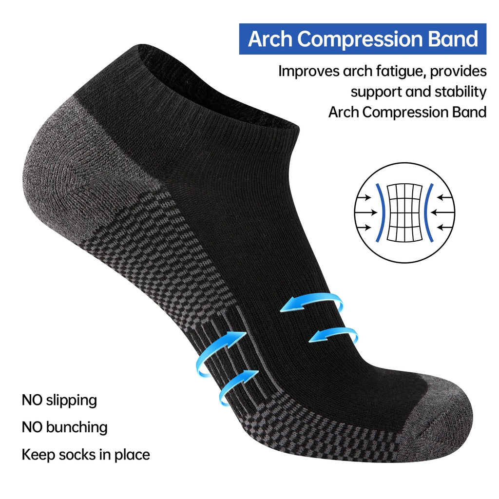 10 Pairs Unisex Athletic Ankle Socks, Breathable Low Cut Sports Socks for Men & Women, Comfortable Moisture-Wicking Crew Socks for Running, Gym & Everyday Wear
