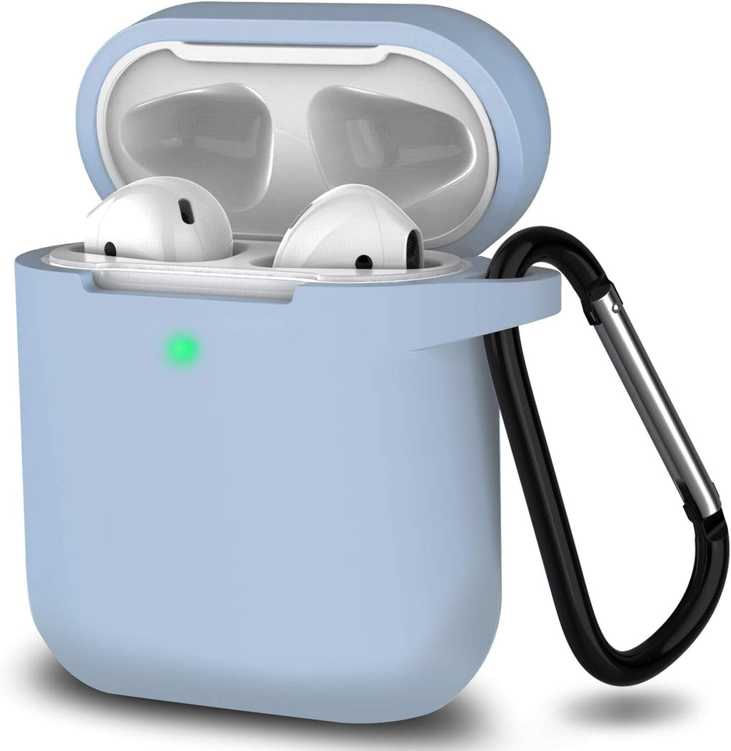 Silicone Case Compatible with Apple Airpods 1&2 Wireless and Wired Charging Case(Front LED Visible),Denim Blue