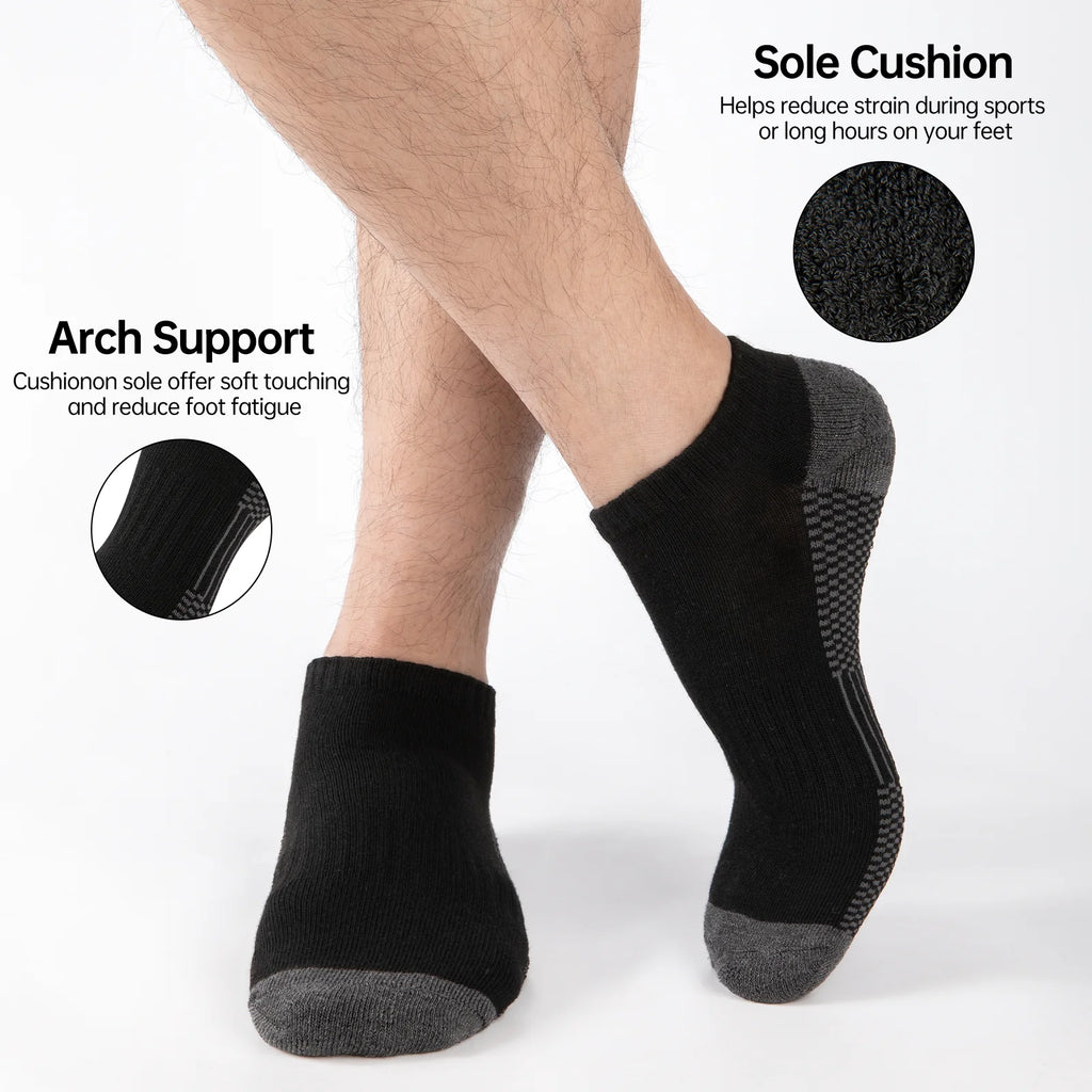 10 Pairs Unisex Athletic Ankle Socks, Breathable Low Cut Sports Socks for Men & Women, Comfortable Moisture-Wicking Crew Socks for Running, Gym & Everyday Wear