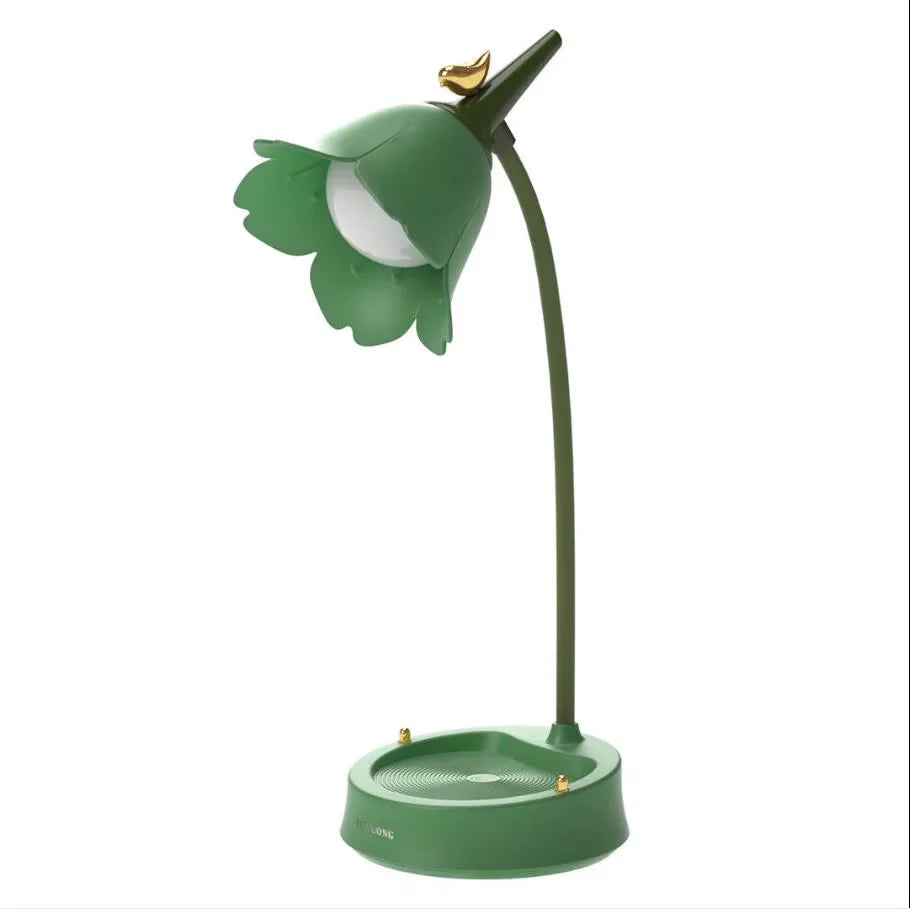 Flower LED Desk Lamp with Touch Control, Dimmable Eye-Caring Reading Light for Students, Bedroom, Study, Home Office & Nightstand