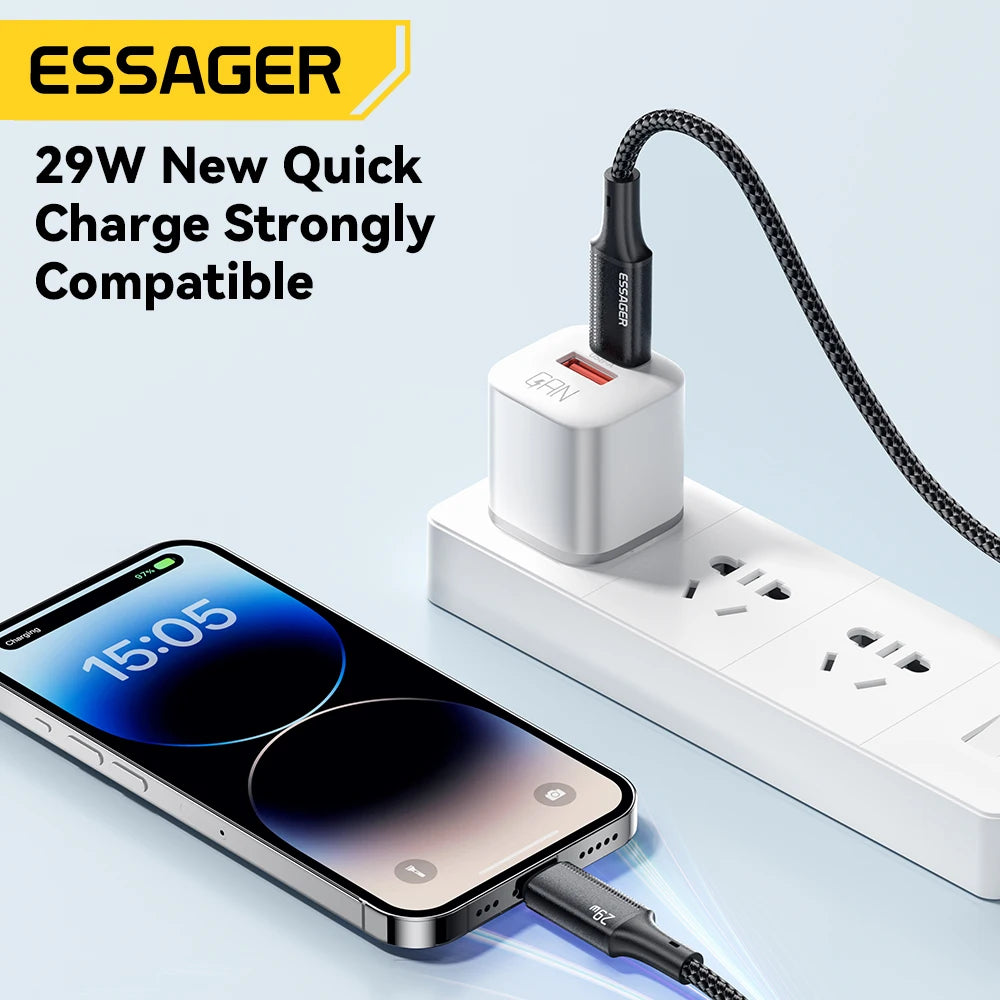 USB C Cable for Iphone 14 13 12 11 Pro Max Xs 8 plus Ipad Macbook Wire 29W PD Fast Charging Type C to Lighting Data Cord