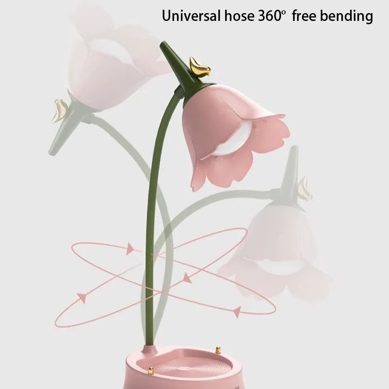 Flower LED Desk Lamp with Touch Control, Dimmable Eye-Caring Reading Light for Students, Bedroom, Study, Home Office & Nightstand
