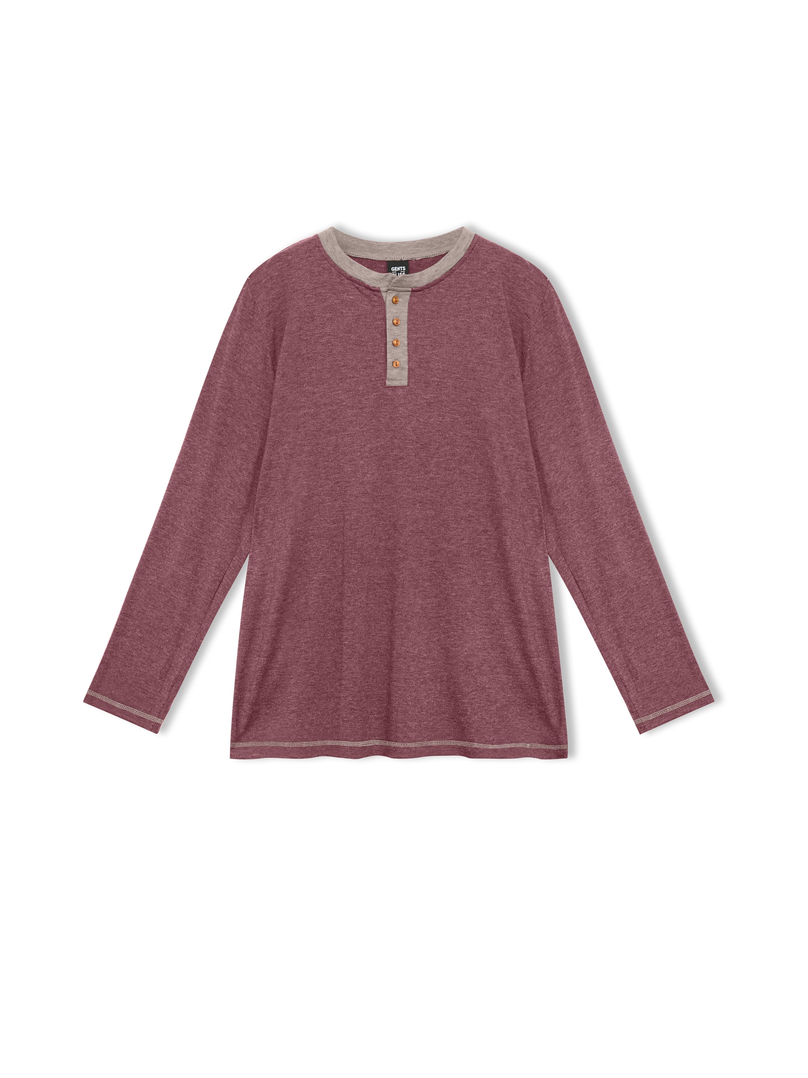 Men's Long Sleeve Henley Shirt, Casual Crew Neck Color Block Top, Soft Lightweight Pullover Shirt for Everyday Wear, Fall & Winter