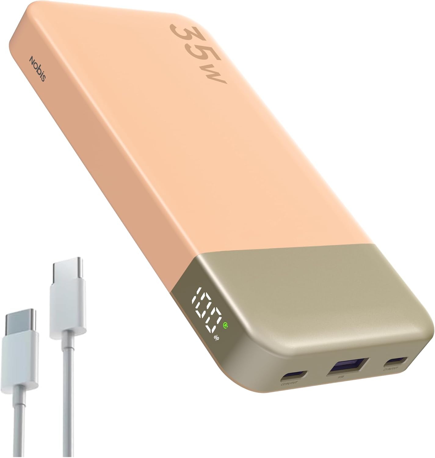 Portable Charger 35W 10000Mah Power Bank Fast Charging | 2C+1A Battery Pack with C to C Cable, Battery Bank with Digital Display for Phones, Tablets, and More