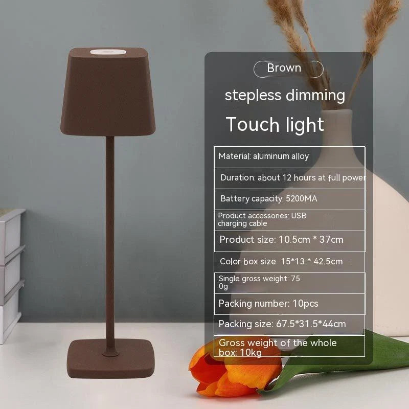 USB Rechargeable LED Desk Lamp with Touch Control, Dimmable Warm White Night Light for Bedroom, Bedside Table, Home Office & Reading