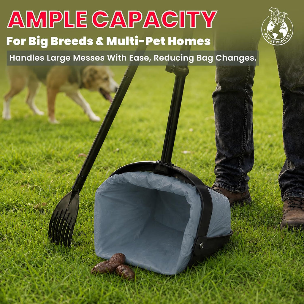 Heavy-Duty Dog Poop Bags with Easy-Tie Handles – Large Leakproof Pet Waste Bags Made with Cornstarch, Strong & Convenient for Dogs, Cats & Litter Cleanup