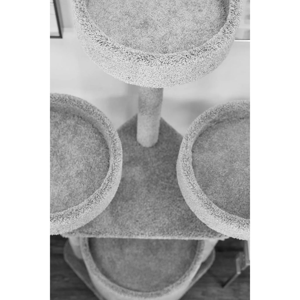 Prestige Cat Trees Main Coon Cat Tree – Large Beige Cat Tower with Cozy House, Scratching Posts & Multi-Level Play Area