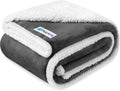 Waterproof Dog Blanket for Small Dogs & Cats – 29" x 40" Reversible Sherpa Fleece Pet Blanket, Pee-Proof Furniture Protector for Couch, Sofa & Kennel, Washable, Charcoal