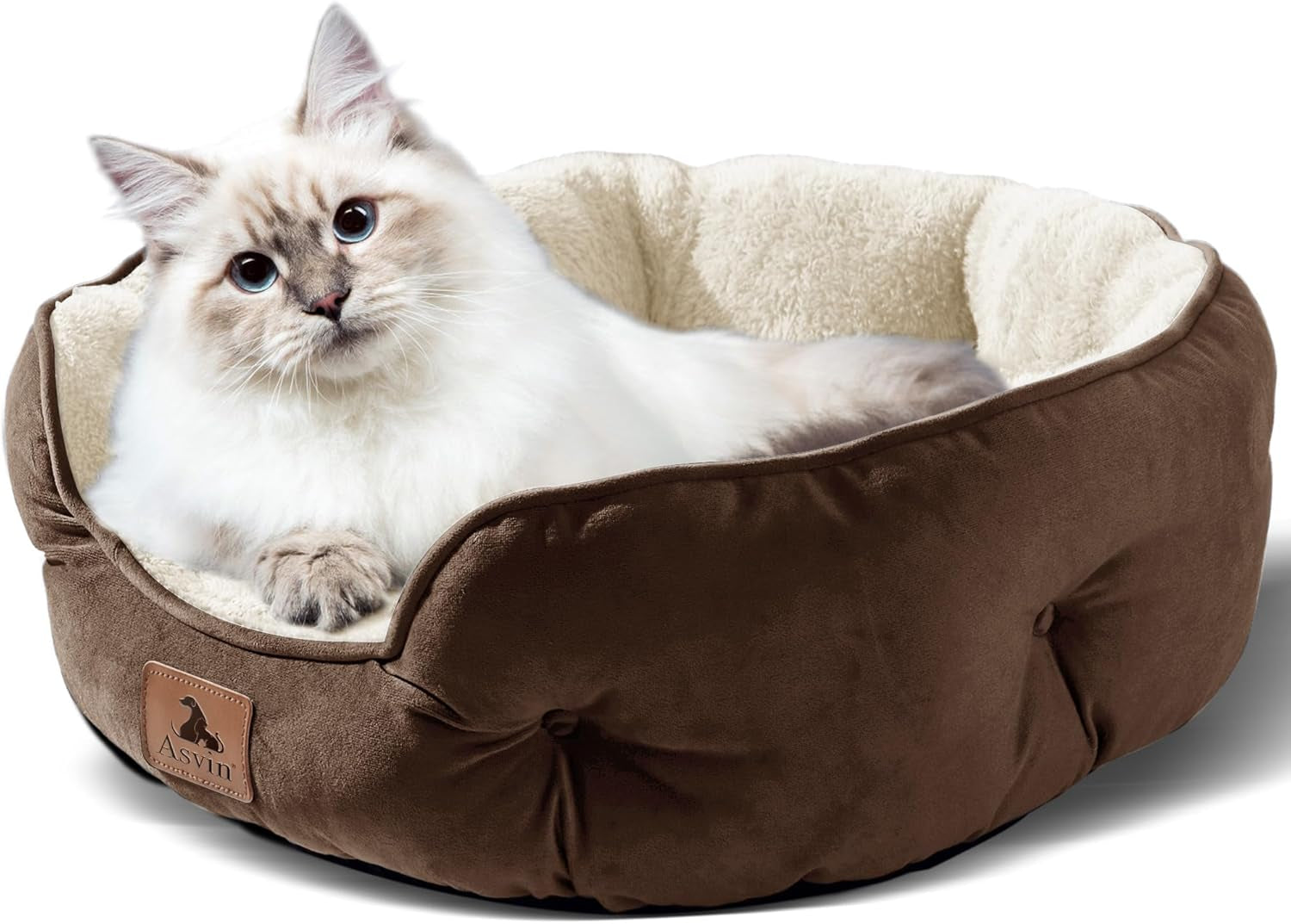 Small Dog Bed for Small Dogs & Cats, Extra Soft Cozy Pet Bed with Washable Cover, Anti-Slip Waterproof Oxford Bottom, Comfortable Puppy & Kitten Bed for Indoor Use