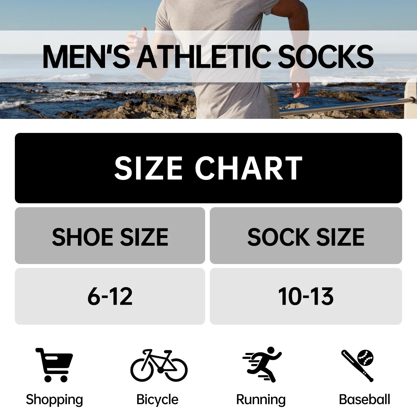 10 Pairs Unisex Athletic Ankle Socks, Breathable Low Cut Sports Socks for Men & Women, Comfortable Moisture-Wicking Crew Socks for Running, Gym & Everyday Wear