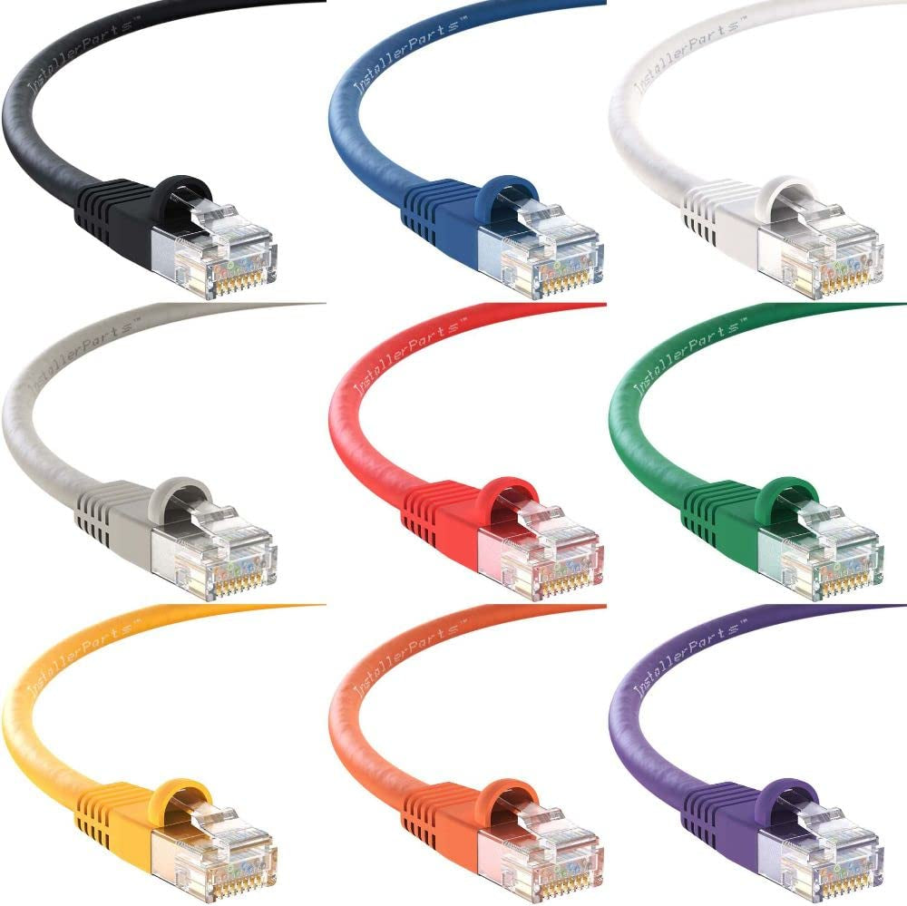 (10 Pack Ethernet Cable CAT5E Cable UTP Booted 20 FT - Yellow - Professional Series - 1Gigabit/Sec Network/Internet Cable, 350MHZ