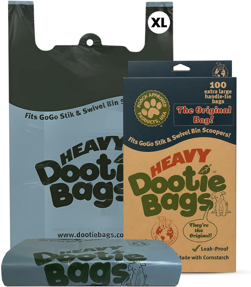 Heavy-Duty Dog Poop Bags with Easy-Tie Handles – Large Leakproof Pet Waste Bags Made with Cornstarch, Strong & Convenient for Dogs, Cats & Litter Cleanup