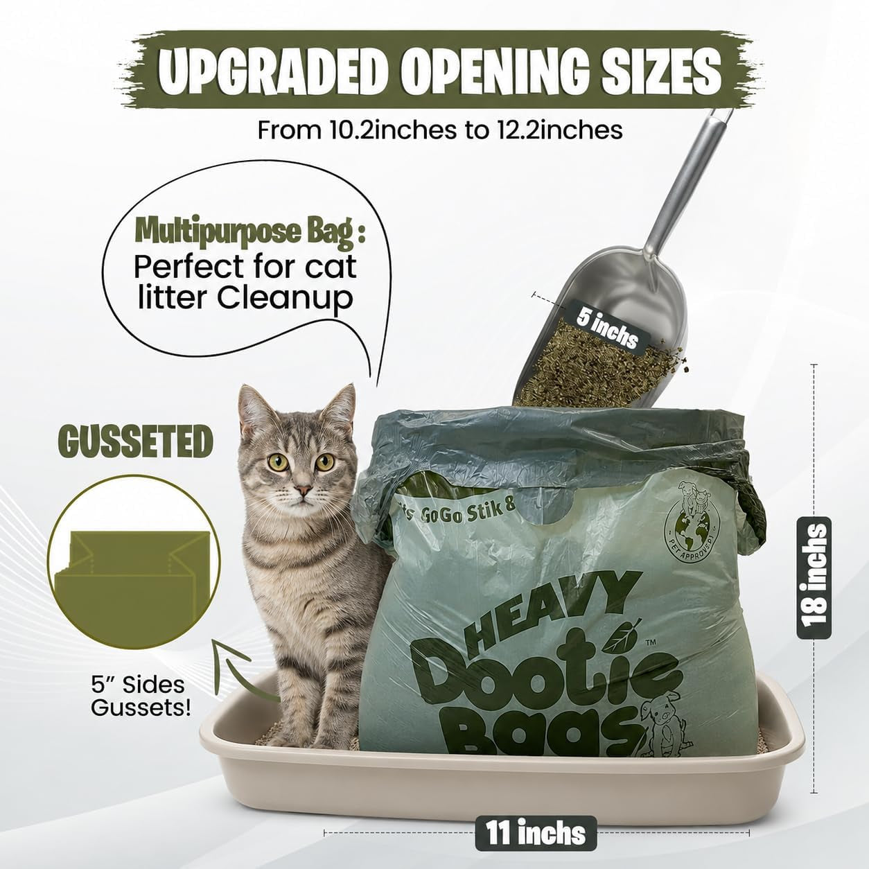 Heavy-Duty Dog Poop Bags with Easy-Tie Handles – Large Leakproof Pet Waste Bags Made with Cornstarch, Strong & Convenient for Dogs, Cats & Litter Cleanup
