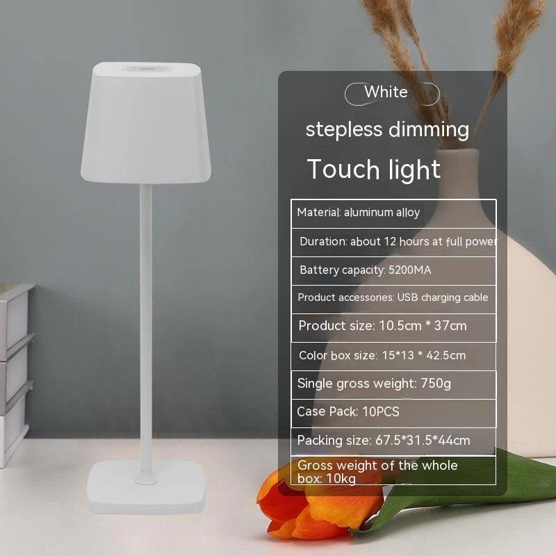 USB Rechargeable LED Desk Lamp with Touch Control, Dimmable Warm White Night Light for Bedroom, Bedside Table, Home Office & Reading