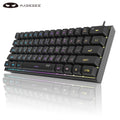 Mini 60% Gaming Keyboard, RGB Backlit 61 Key Ultra-Compact Keyboard, TS91 Ergonomic Waterproof Mechanical Feeling Office