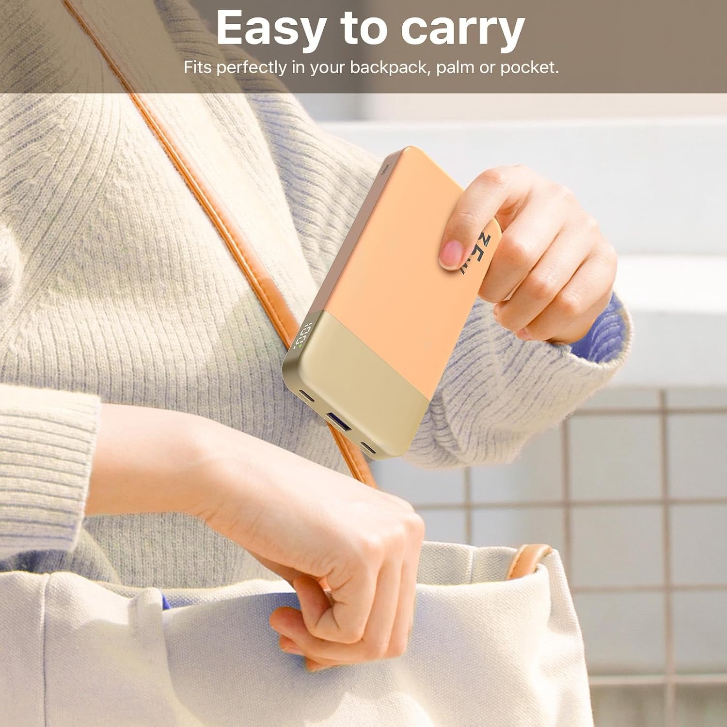 Portable Charger 35W 10000Mah Power Bank Fast Charging | 2C+1A Battery Pack with C to C Cable, Battery Bank with Digital Display for Phones, Tablets, and More