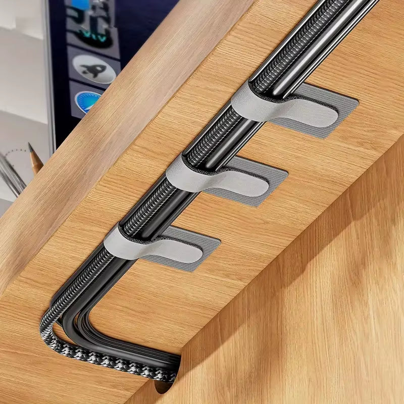Reusable Cable Ties with Self-Adhesive Straps, Adjustable Cord Organizer for Wire Management, Hook and Loop Cable Wraps for Desk, Home, Office & Electronics
