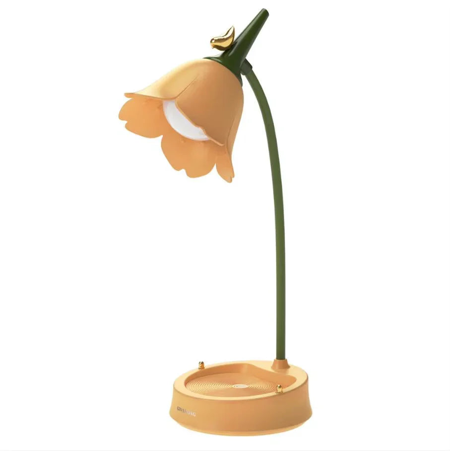 Flower LED Desk Lamp with Touch Control, Dimmable Eye-Caring Reading Light for Students, Bedroom, Study, Home Office & Nightstand