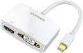 UGREEN Mini Displayport to HDMI VGA Adapter 2 in 1 | 4K Thunderbolt 2 Adapter, Compatible with Macbook Pro Air Imac Surface Pro 1 2 3 4 6 Surface Laptop 2 Thinkpad X1, White