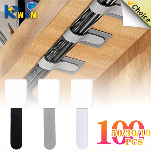 Reusable Cable Ties with Self-Adhesive Straps, Adjustable Cord Organizer for Wire Management, Hook and Loop Cable Wraps for Desk, Home, Office & Electronics
