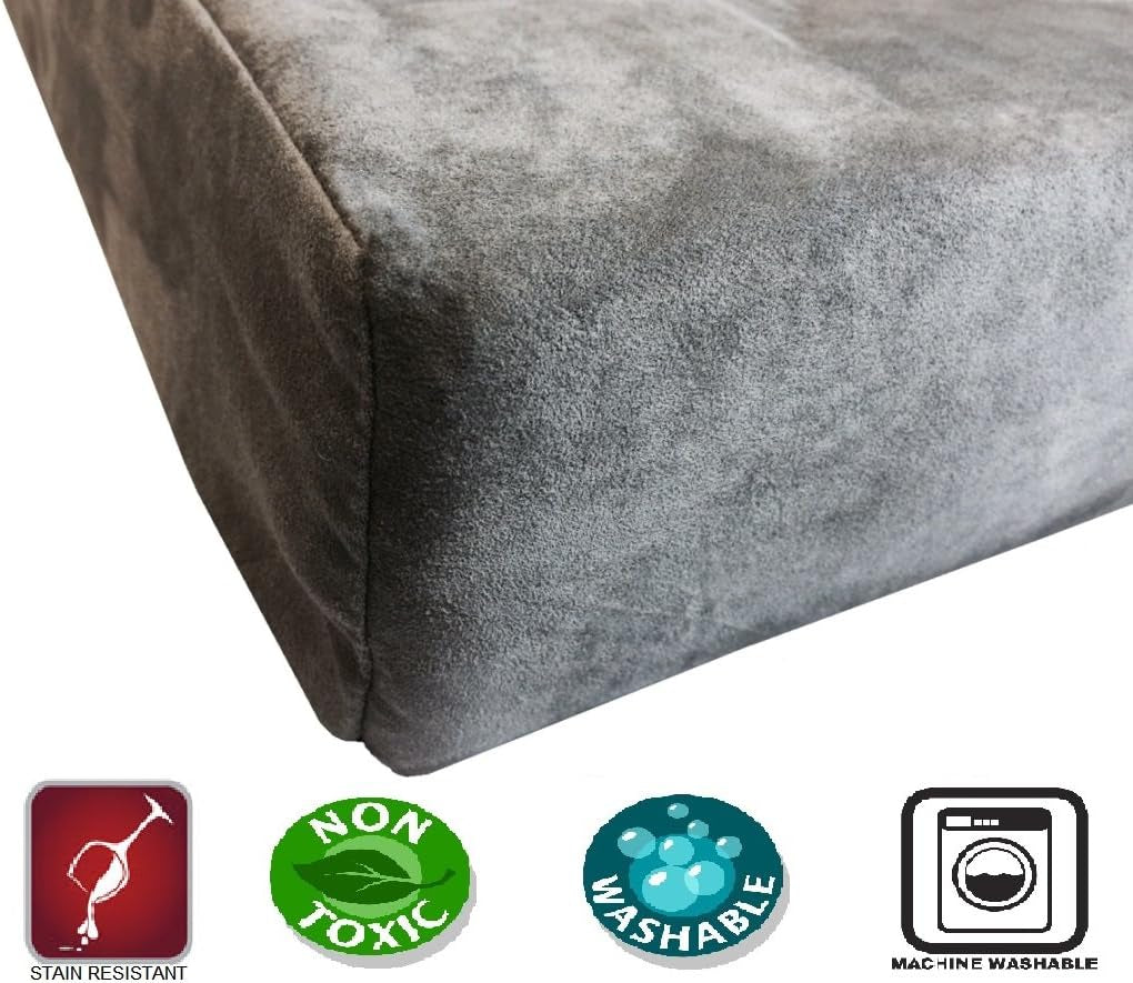XL Orthopedic Memory Foam Dog Bed – 47" x 29" Supportive Crate Pad with Waterproof Liner & Washable Cover for Medium to Large Dogs