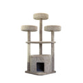 Prestige Cat Trees Main Coon Cat Tree – Large Beige Cat Tower with Cozy House, Scratching Posts & Multi-Level Play Area
