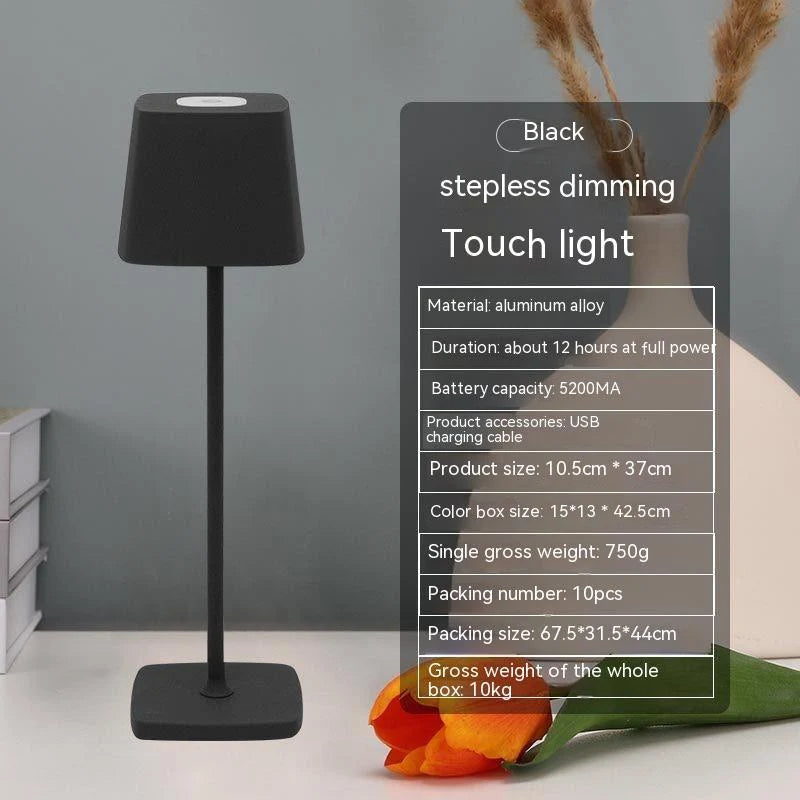 USB Rechargeable LED Desk Lamp with Touch Control, Dimmable Warm White Night Light for Bedroom, Bedside Table, Home Office & Reading