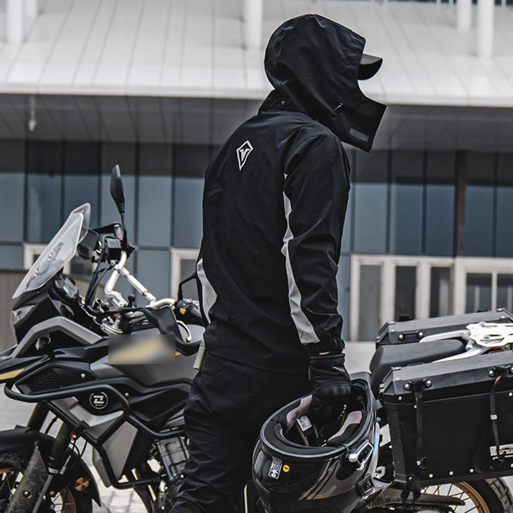 Motorcycle Rain Suit – Waterproof Jacket & Trousers Set for Riding, Camping, Hiking & Fishing